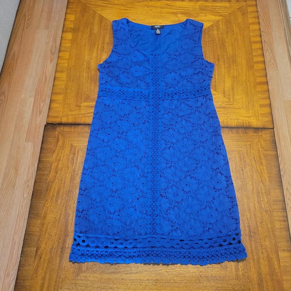 Alfani Royal Blue Floral Lace Dress
